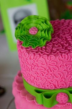 Lime Green and Pink Birthday Cake Lime Green and Pink Birthday Cake