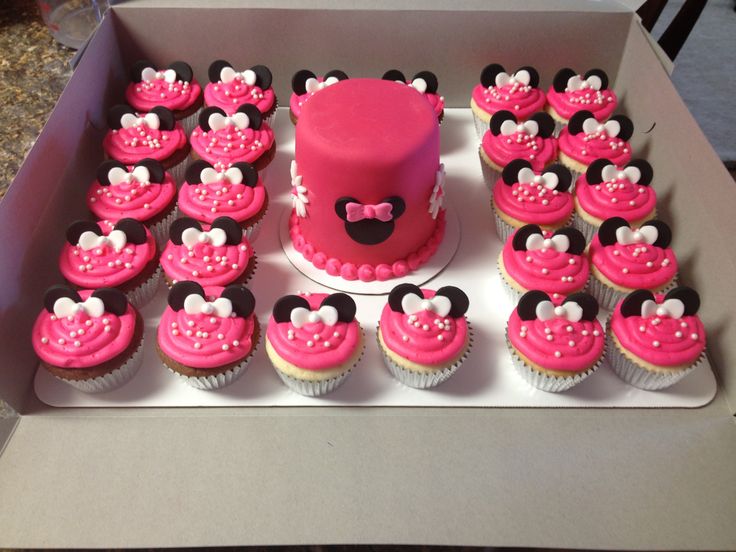 Minnie Mouse Smash Cake and Cupcakes Minnie Mouse Smash Cake and Cupcakes