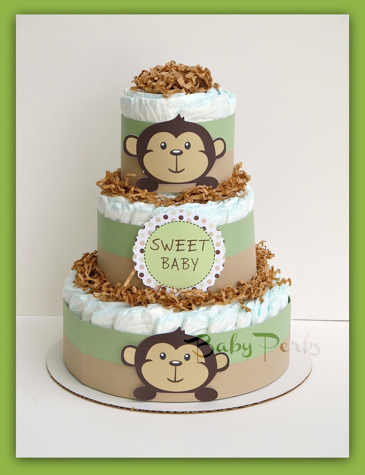 Mod Pod Monkey Baby Shower Cake