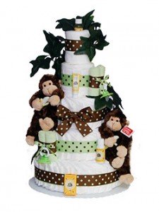 Monkey Baby Shower Diaper Cake