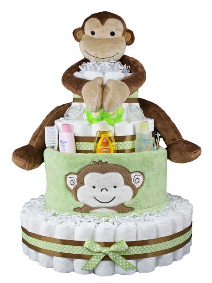 Monkey Baby Shower Diaper Cake