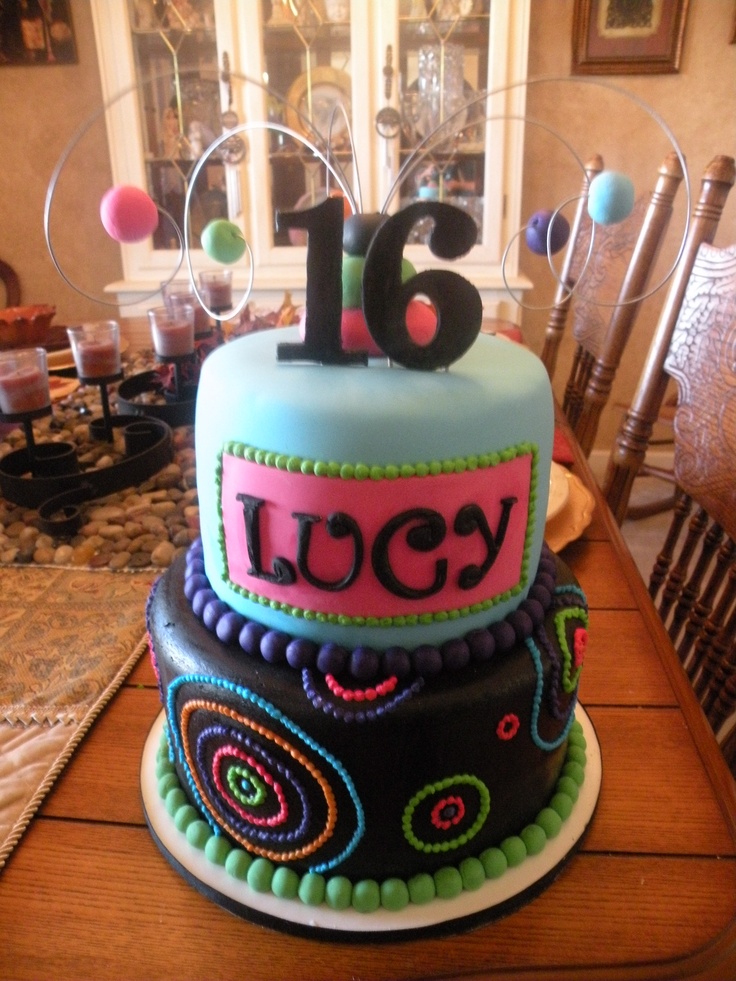 Neon Sweet 16 Cakes Neon Sweet 16 Cakes