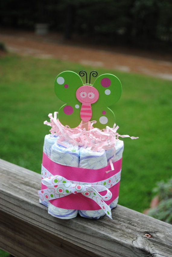 One Layer Diaper Cake Baby Shower