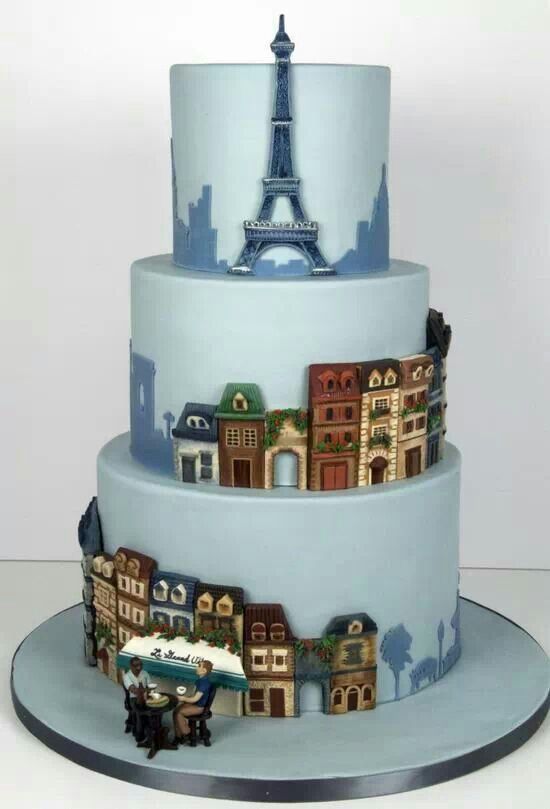 Paris Themed Cake