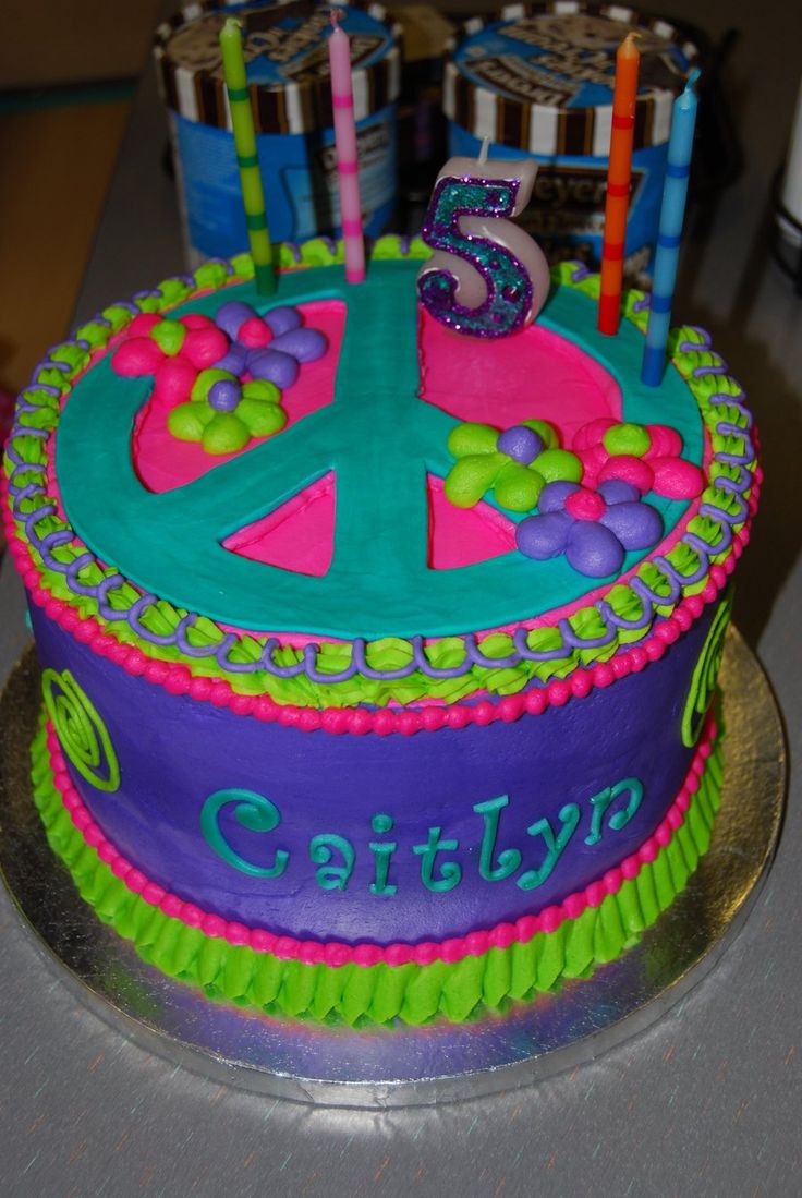 Peace Sign Birthday Cake