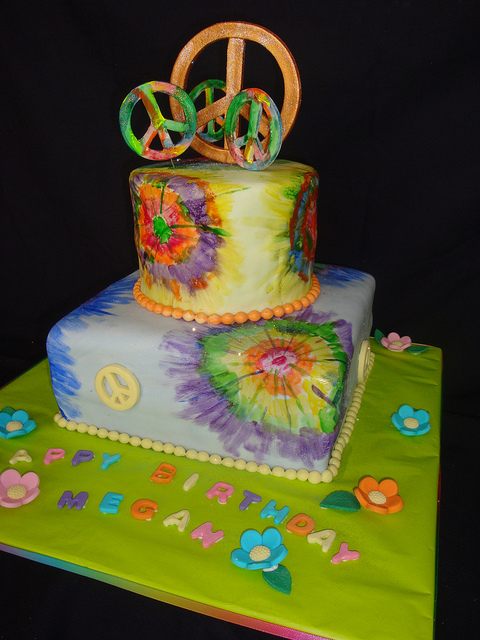5 Photos of Rainbow Peace Sign Birthday Cakes