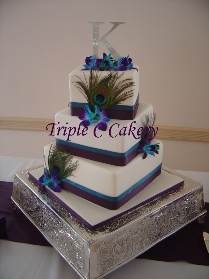 Peacock Feather Wedding Cake