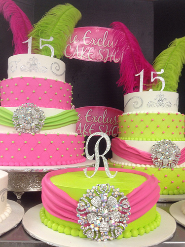 Pink and Green Sweet 16 Cake Pink and Green Sweet 16 Cake