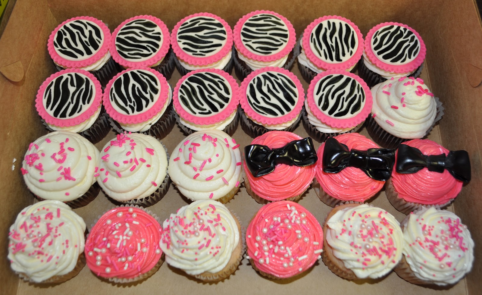 Pink and Zebra Baby Shower Cupcakes
