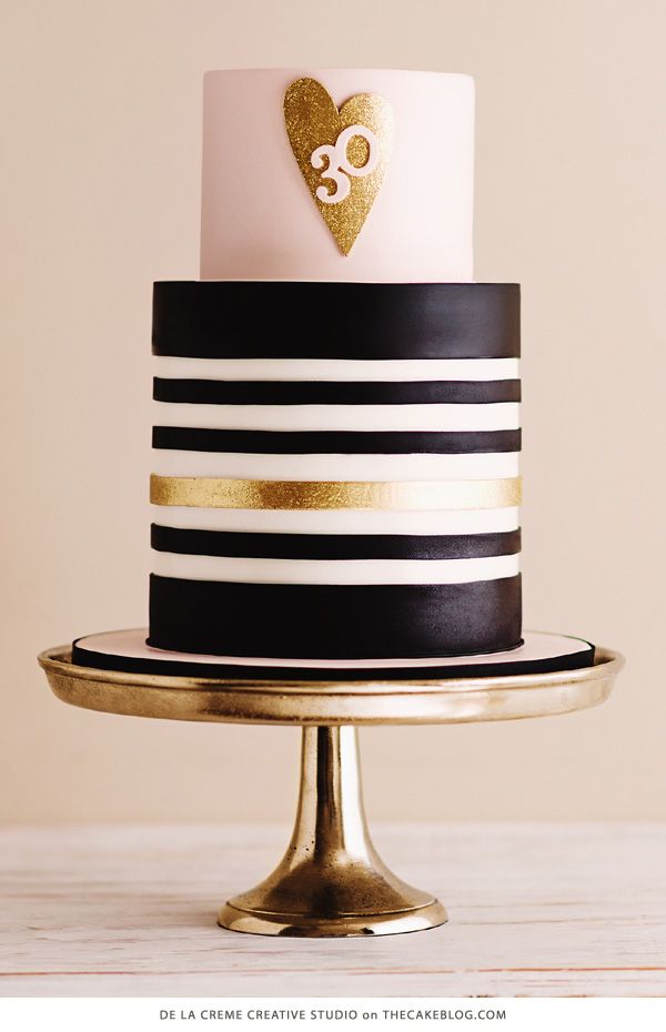 Pink Black and Gold Birthday Cake Pink Black and Gold Birthday Cake