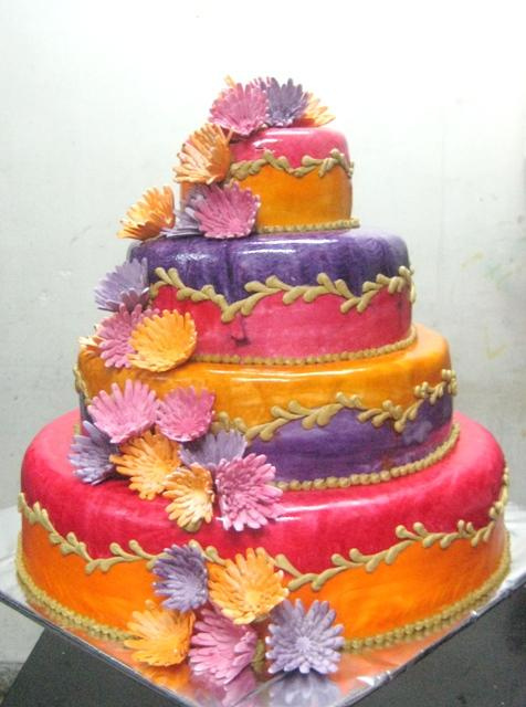 Pink Purple and Orange Wedding Cakes Pink Purple and Orange Wedding Cakes