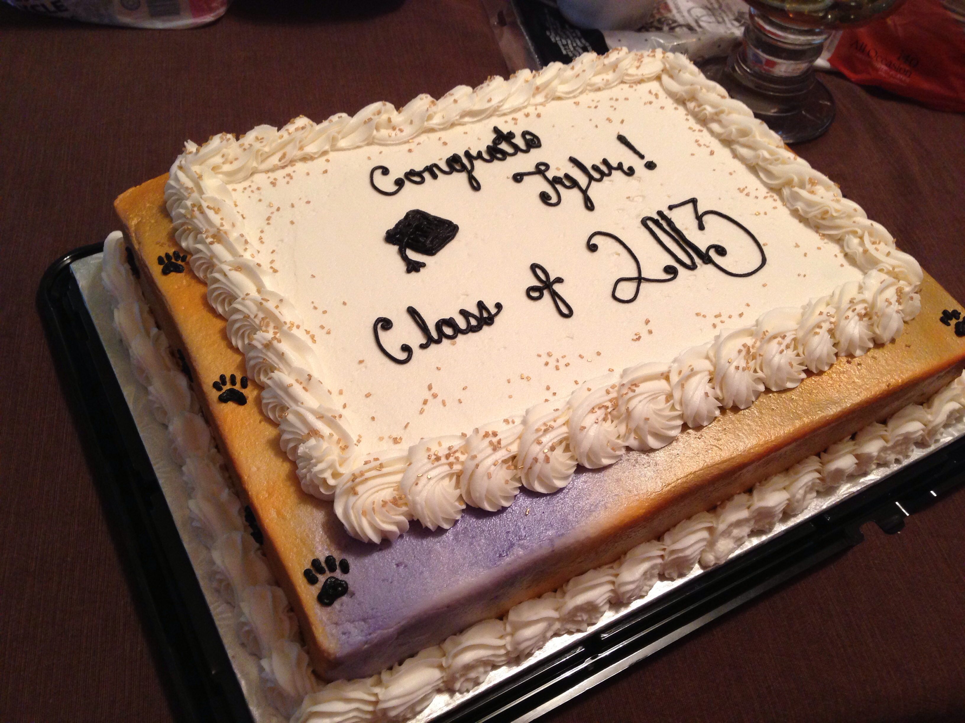 Purple and Gold Graduation Cake Purple and Gold Graduation Cake