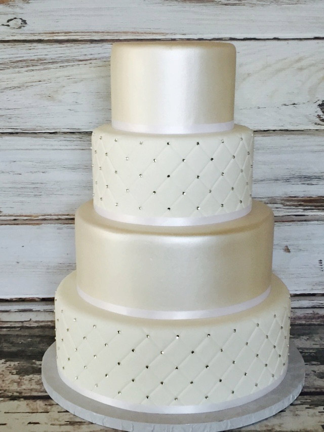 Quilted Fondant Wedding Cake