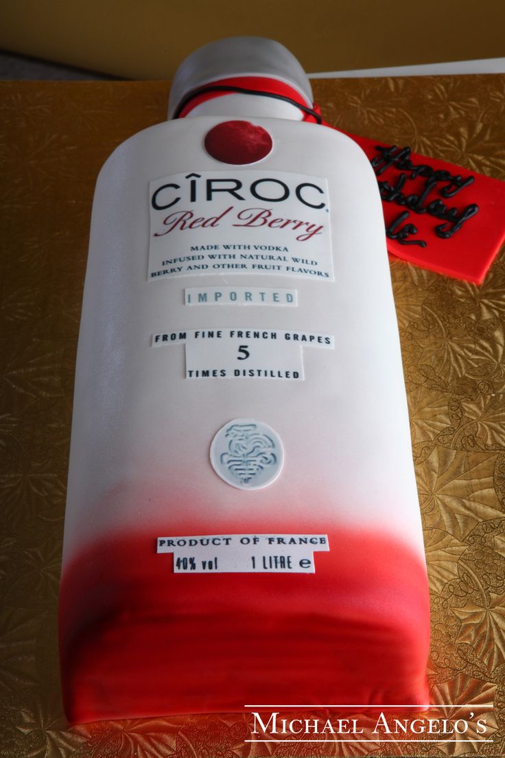 Red Berry Ciroc Bottle Cake