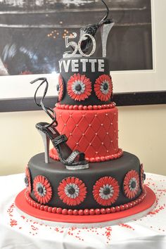 Red Happy Birthday Shoe Cake