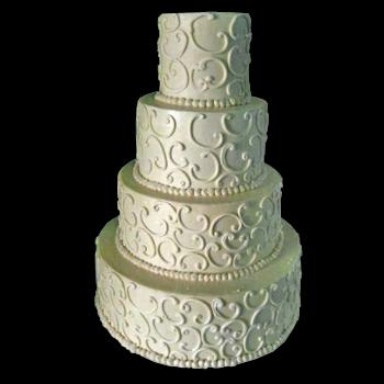 Scroll Design On Wedding Cake