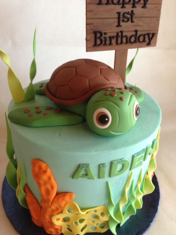 Sea Turtle Birthday Cake