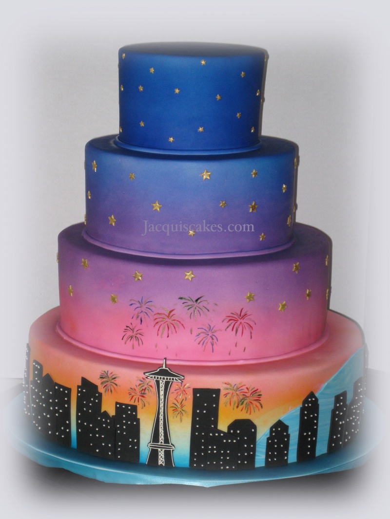 Seattle Skyline Birthday Cake Seattle Skyline Birthday Cake