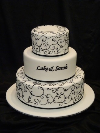 Simple Scrolls Wedding Cake