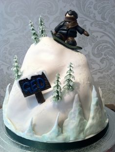 Snowboarding Birthday Cake