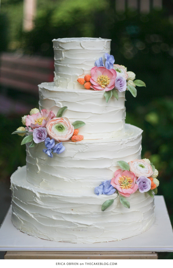 Spring Wedding Cake with Flowers
