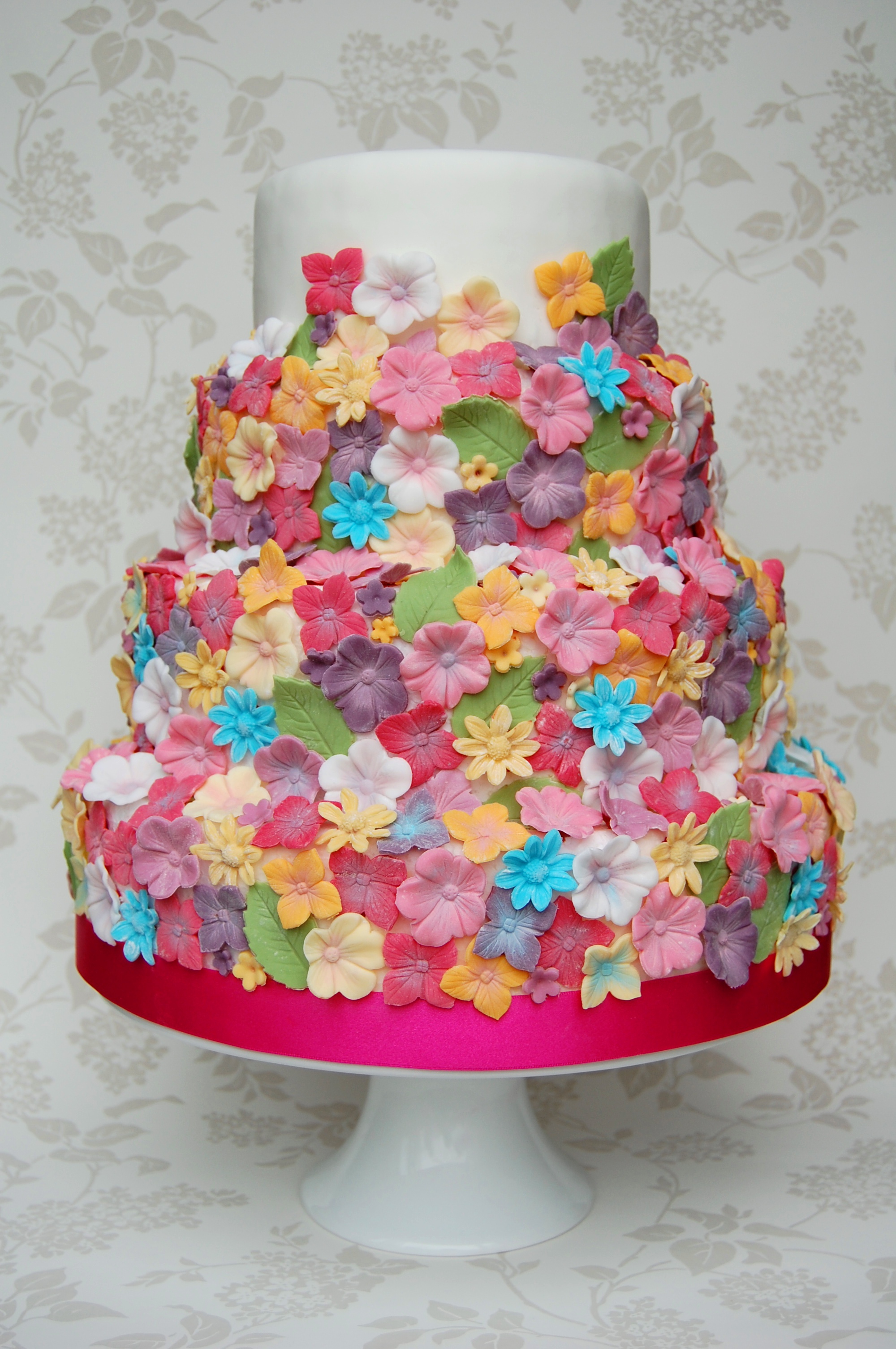 Spring Wedding Cake with Flowers Spring Wedding Cake with Flowers