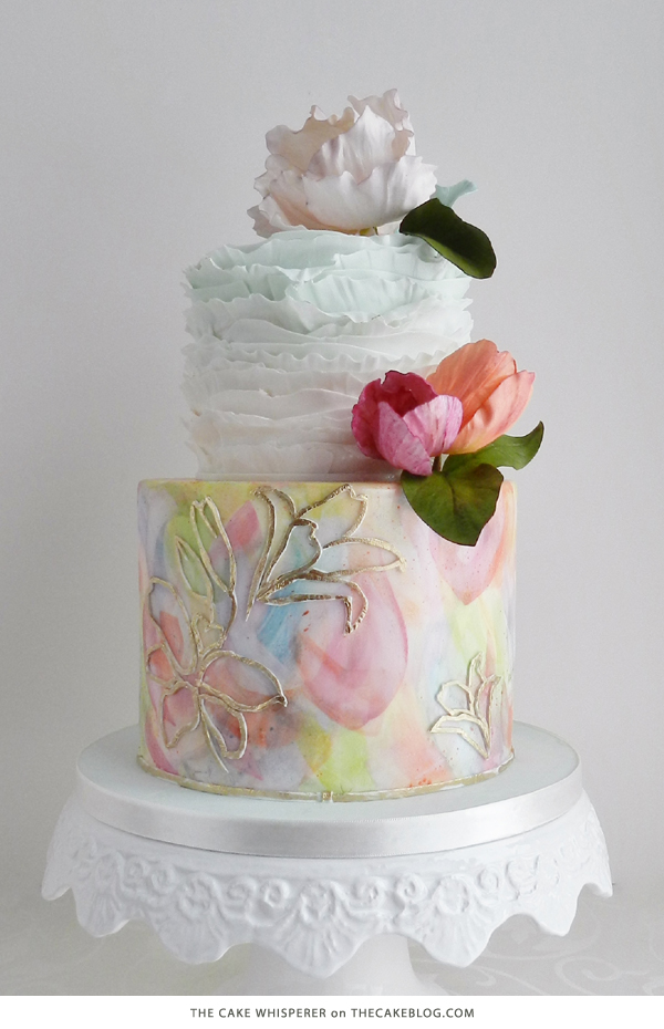 Spring Wedding Cake with Flowers