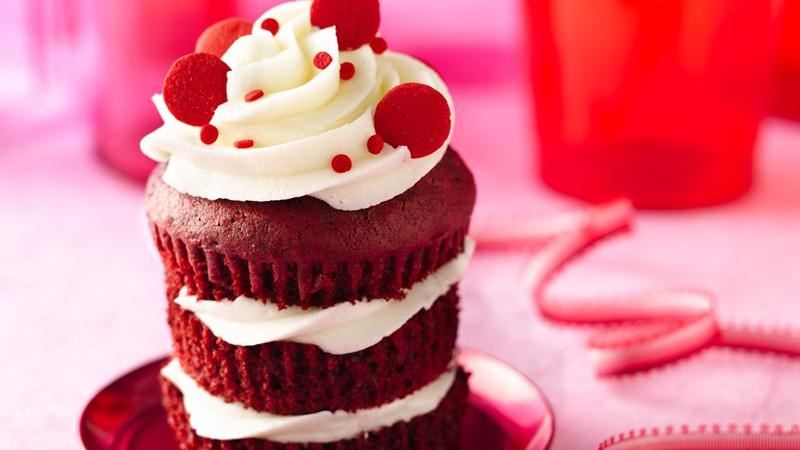 Stacked Red Velvet Cupcakes