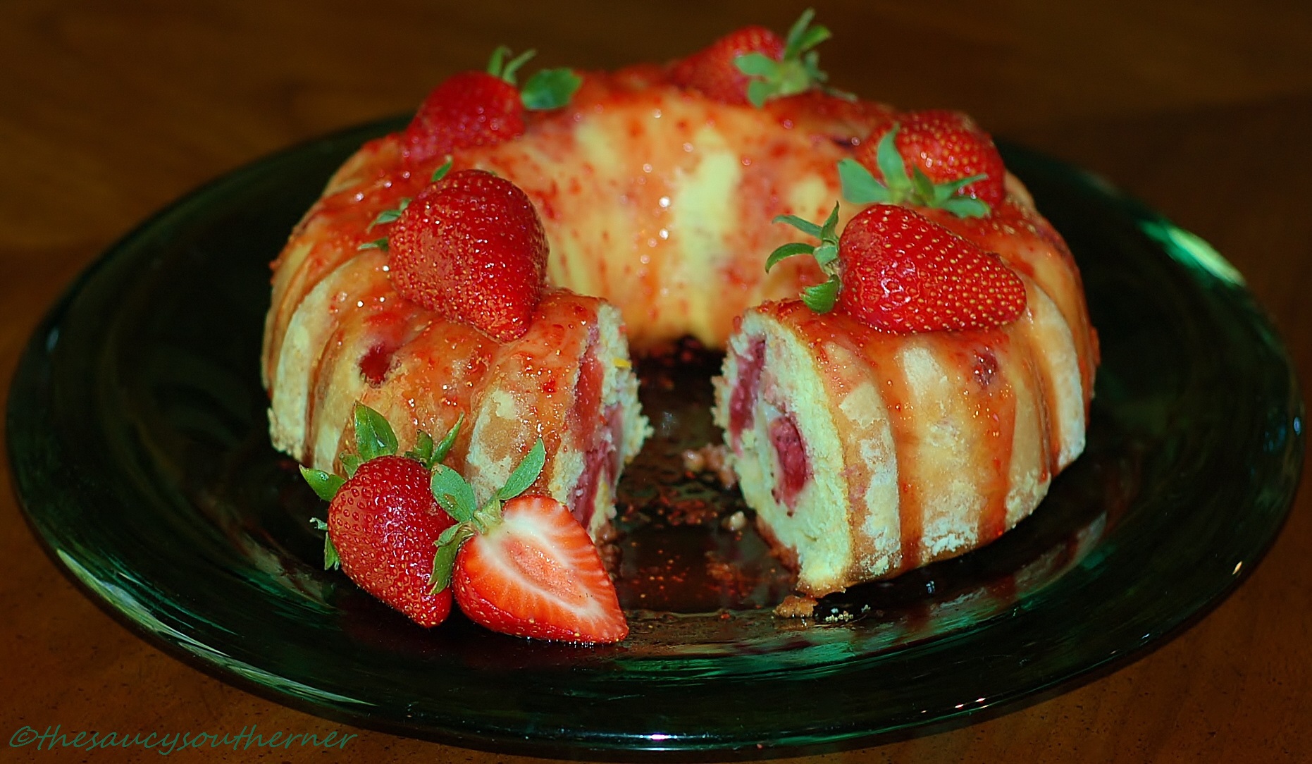 Strawberry Buttermilk Pound Cake