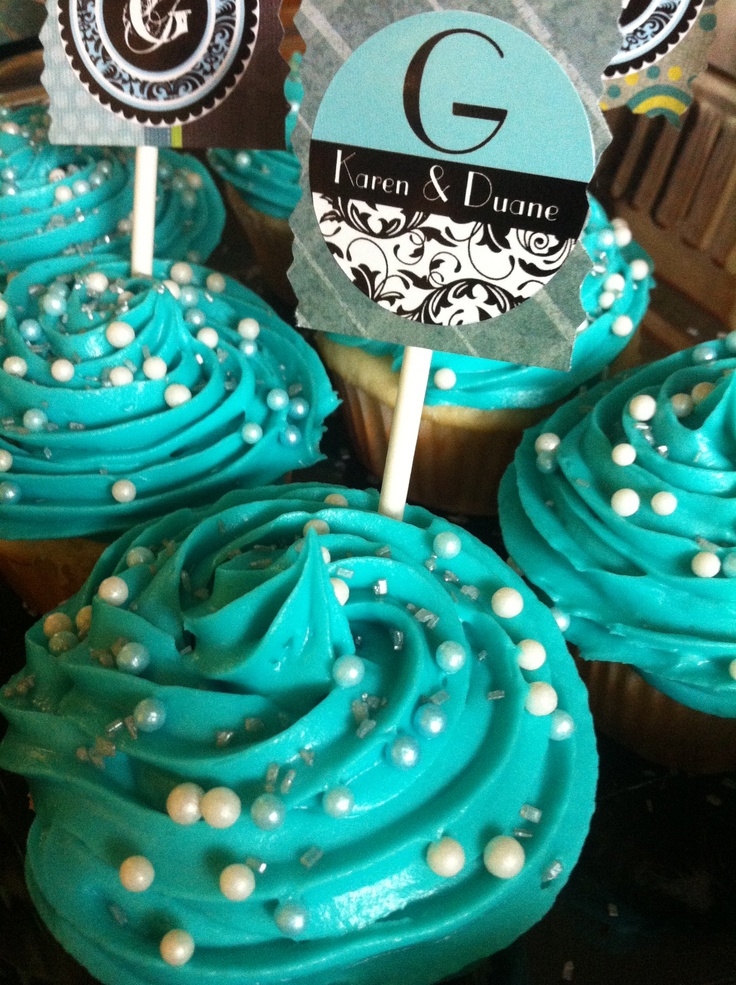 Teal Cupcake Wedding Cake Teal Cupcake Wedding Cake