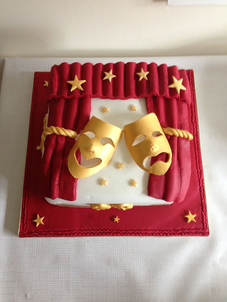 Theatre Comedy Tragedy Mask Cake