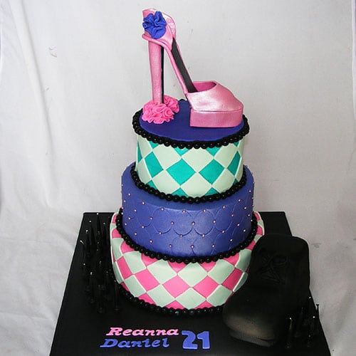 Three-Tiered Cake Decorated Three-Tiered Cake Decorated