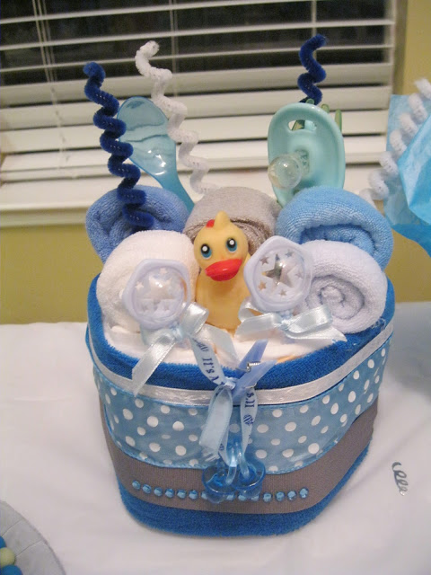 Twin Boys Baby Shower Diaper Cake