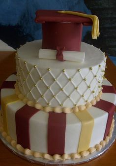 Two Tier Graduation Cake