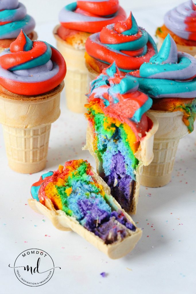 Unicorn Poop Cupcake Cones