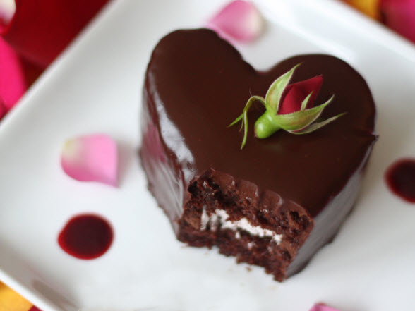 Valentine's Day Chocolate Heart Cake