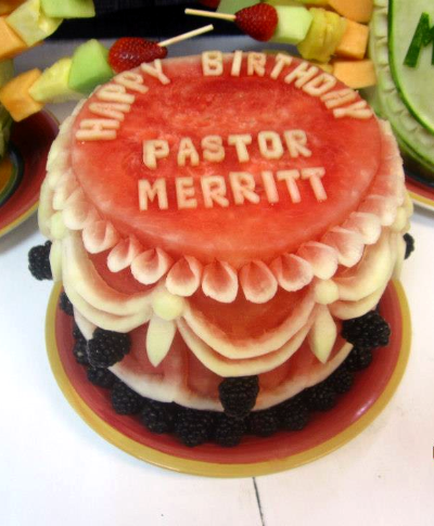 Watermelon Fruit Birthday Cake