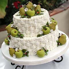 Wedding Cake with Fruit and Flowers