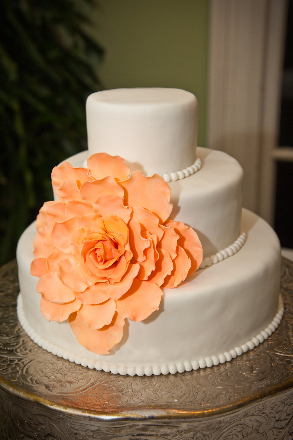 Wedding Cake with Gumpaste Flowers