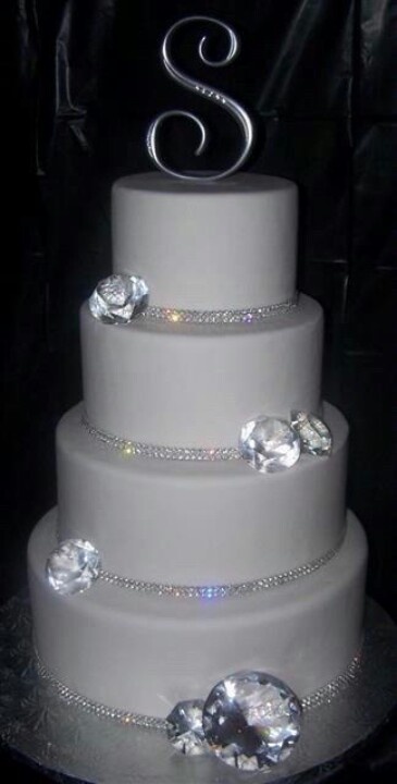 White Bling Wedding Cake White Bling Wedding Cake