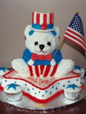 4th of July Stars and Stripes Cake