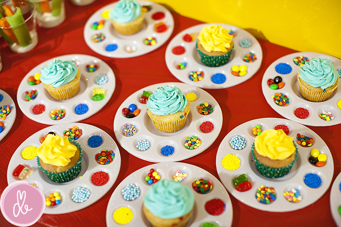Art Party Cupcake Idea Art Party Cupcake Idea