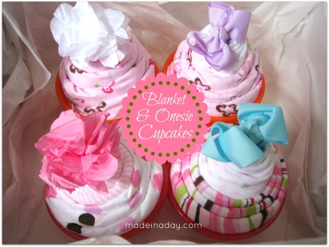 Baby Blanket and Onesie Cupcakes
