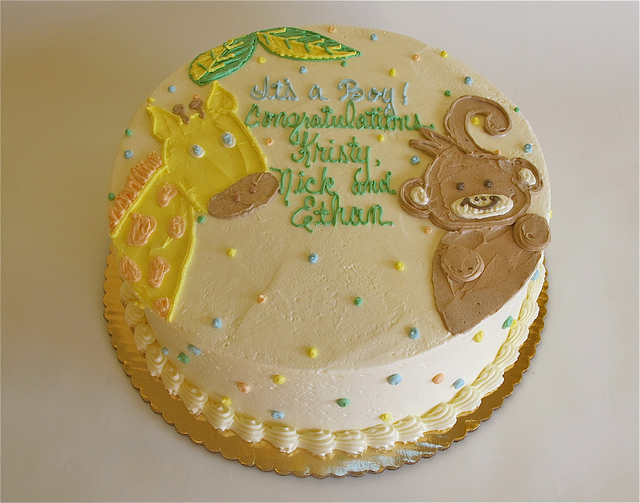 Baby Shower Giraffes Cake