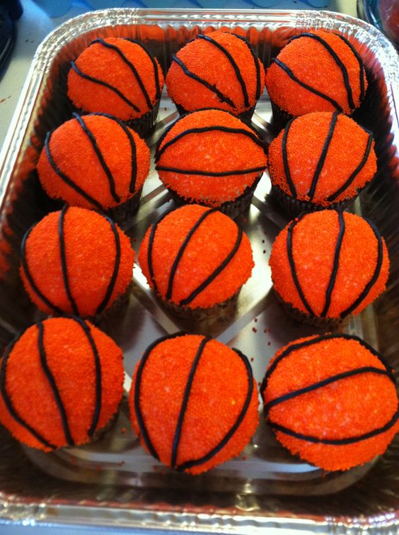 Basketball Chocolate Cupcakes