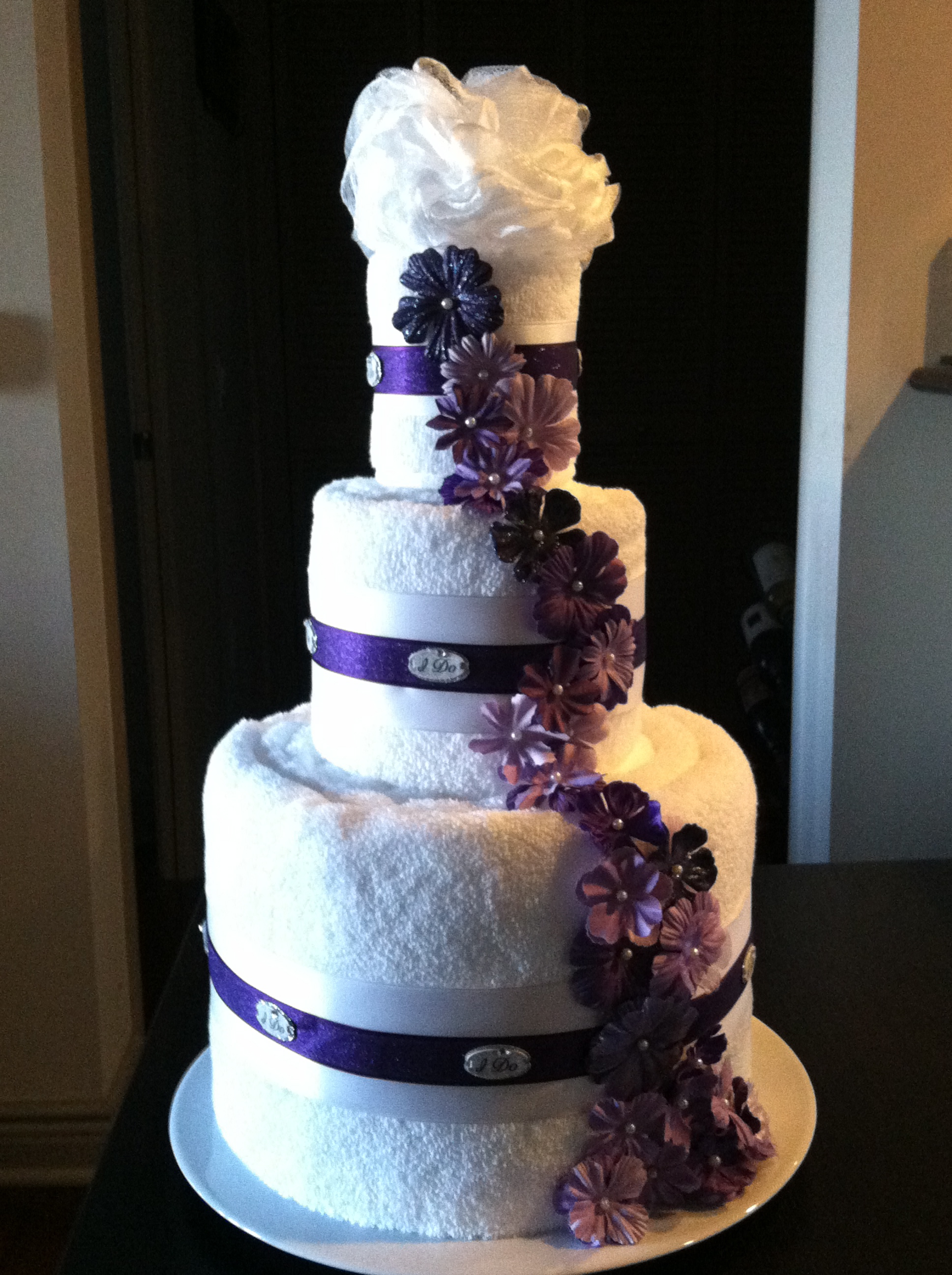 Bath Towel Wedding Cake for Bridal Shower