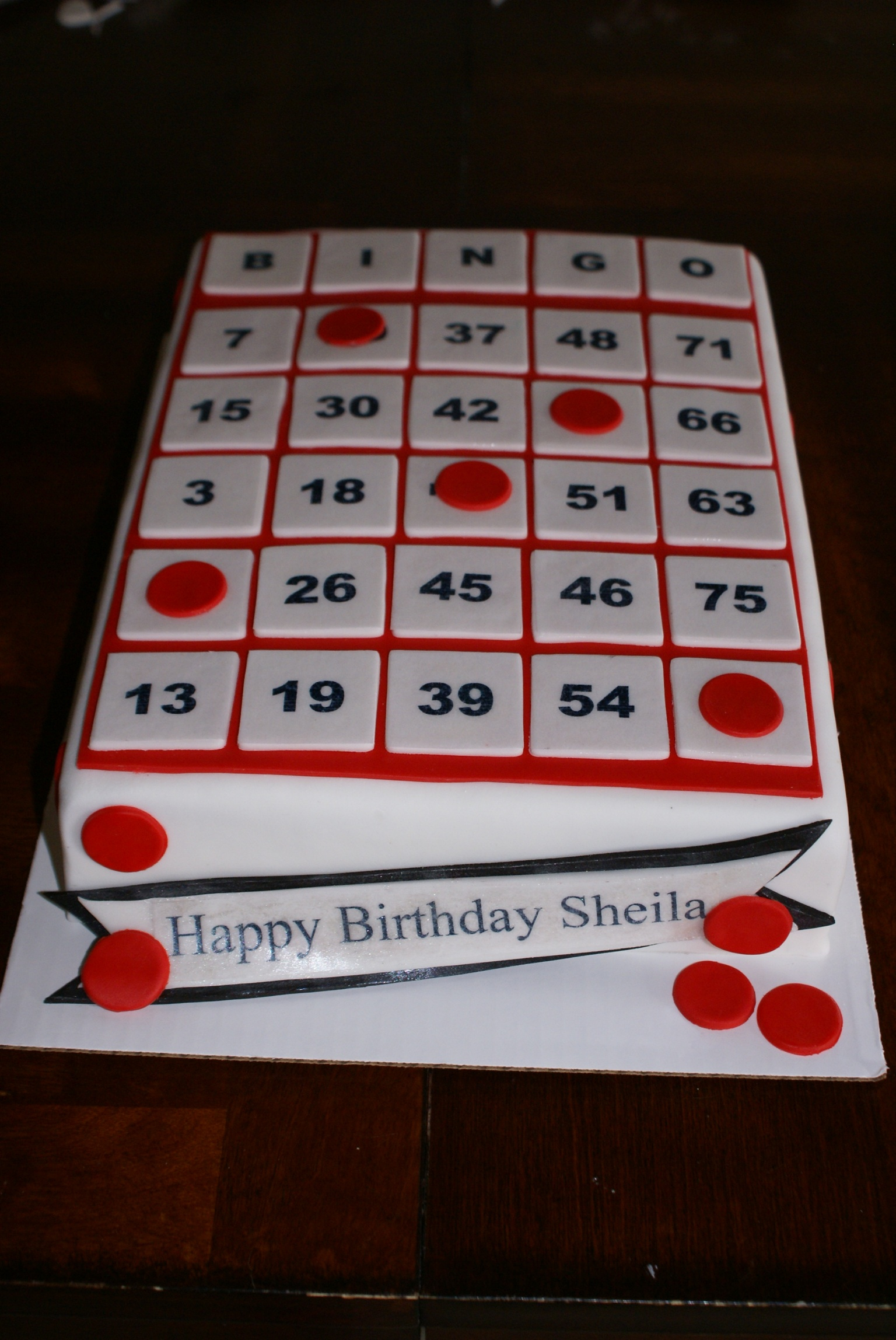 Bingo Card Birthday Cake