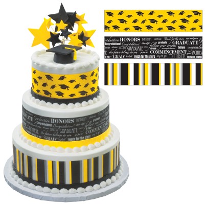 Black and Yellow Graduation Sheet Cakes