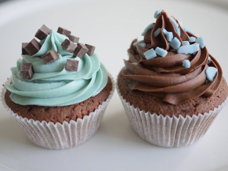 Blue and Brown Baby Shower Boy Cupcakes