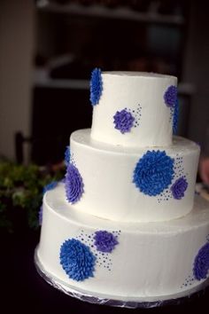 Blue and Purple Wedding Cake